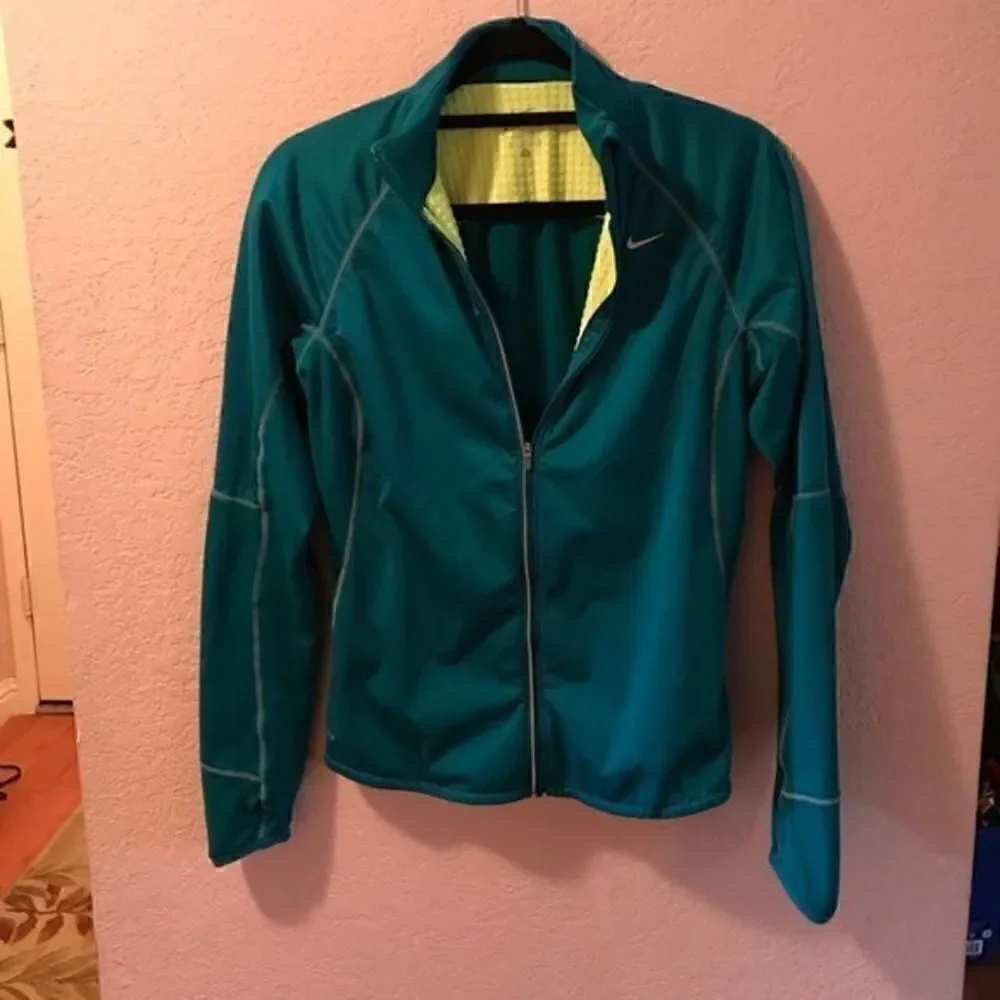 NWOT Nike Dri Fit Full Zip Athletic Jacket Small‎ Teal Running Jacket